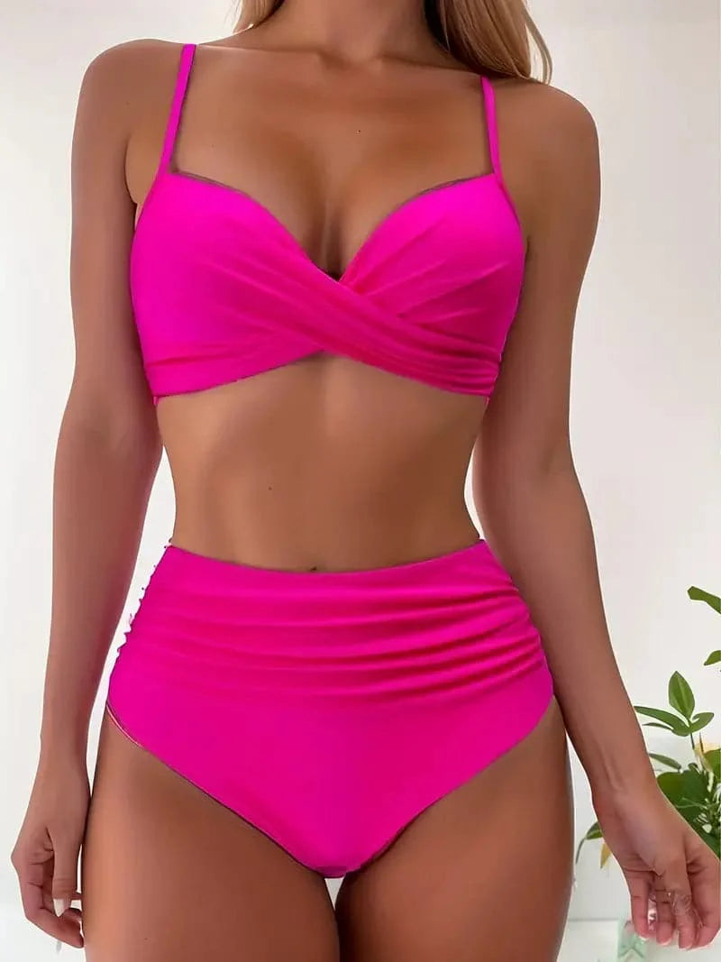 Amelia | Women's Retro Wrap Top Bikini Set