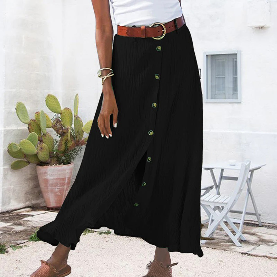 Button-Front Maxi Skirt for Effortless Style
