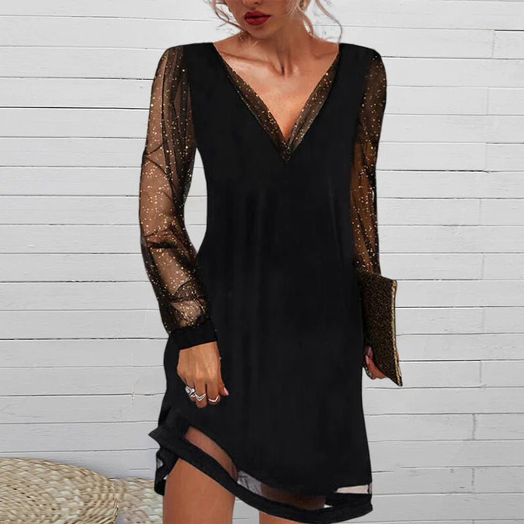 Sophisticated Dress with V-Neckline