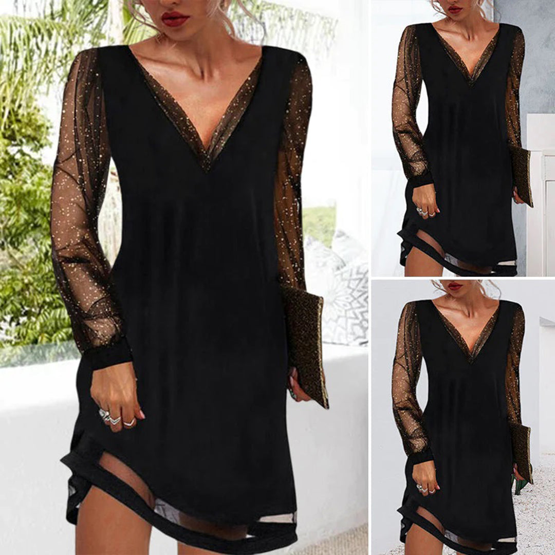 Sophisticated Dress with V-Neckline