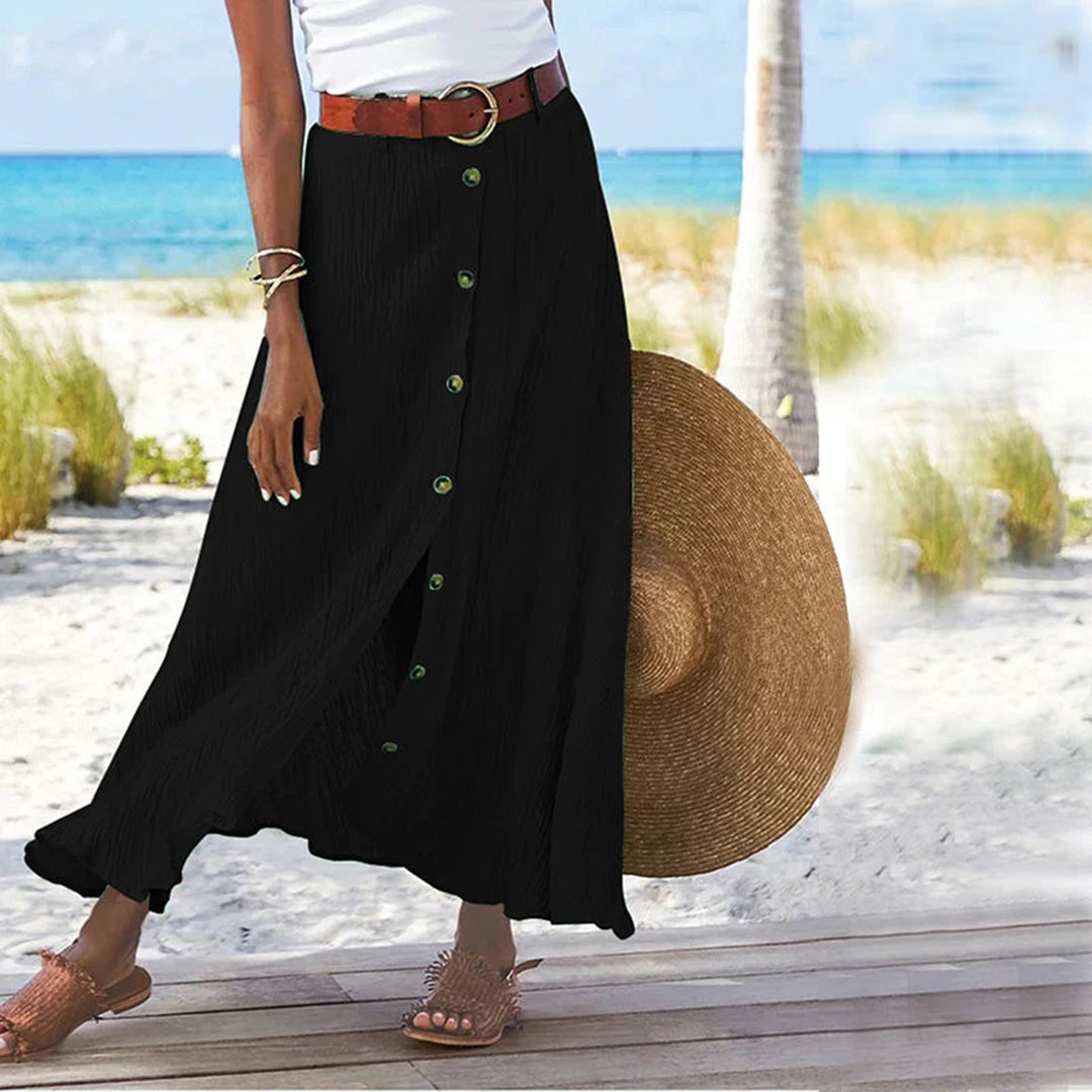 Button-Front Maxi Skirt for Effortless Style
