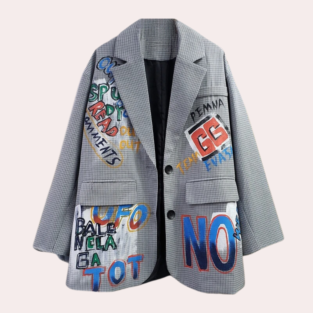 Berthe | Oversized Text Print Blazer
