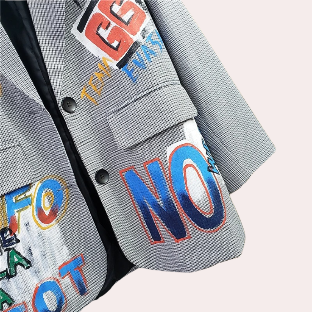 Berthe | Oversized Text Print Blazer
