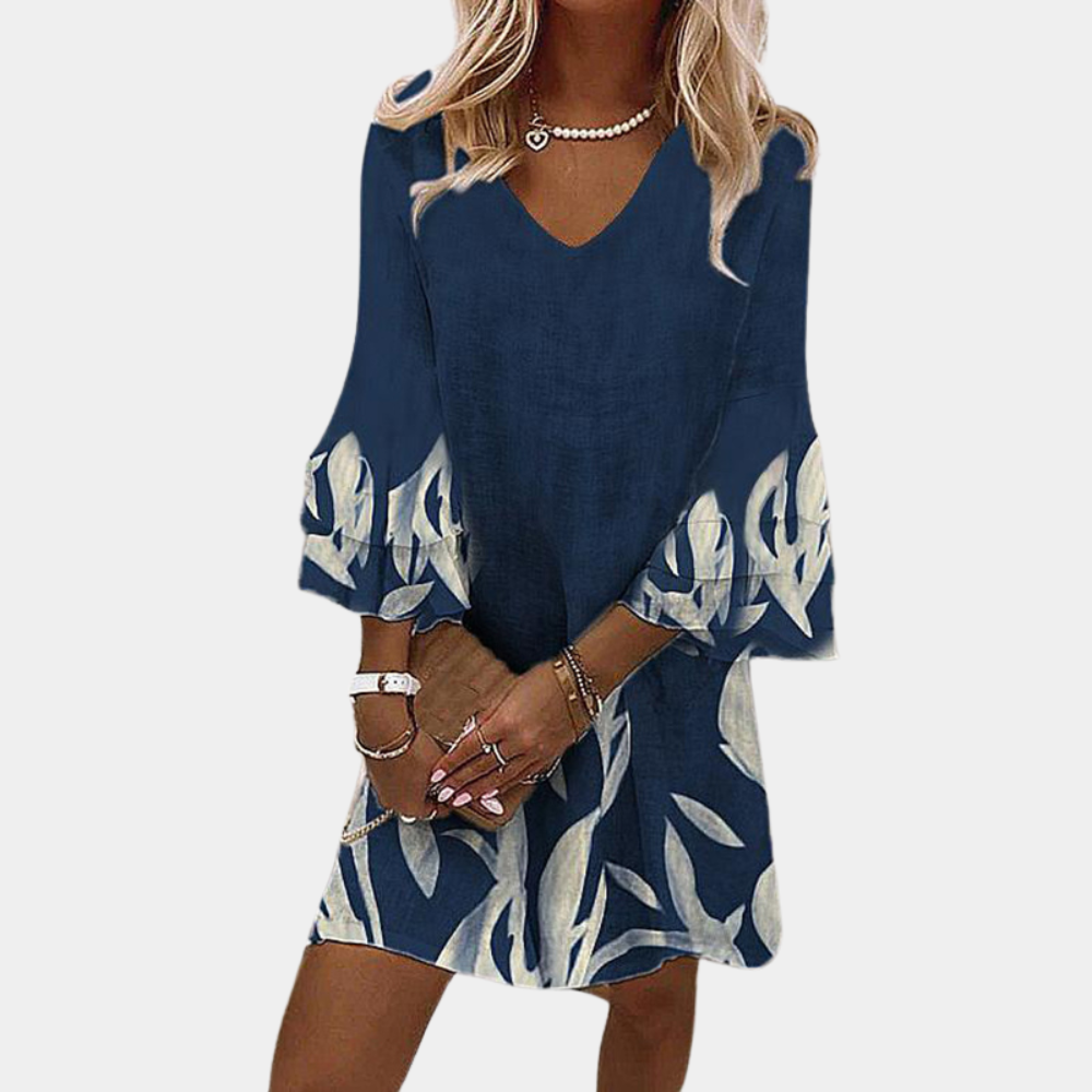 Scarlett | Women's V-Neck Ruffle Sleeve Dress