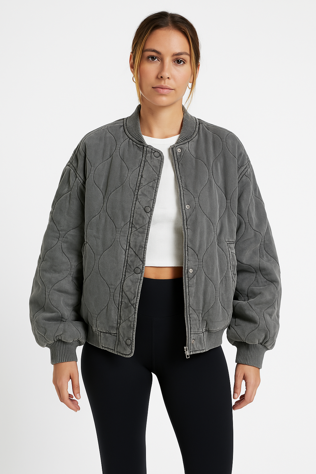Bella | Quilted Cotton Bomber Jacket