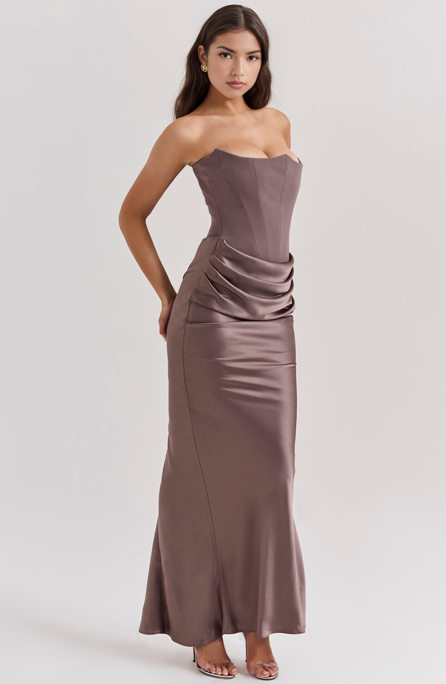 Aria | Strapless Maxi Dress for Wedding Guest