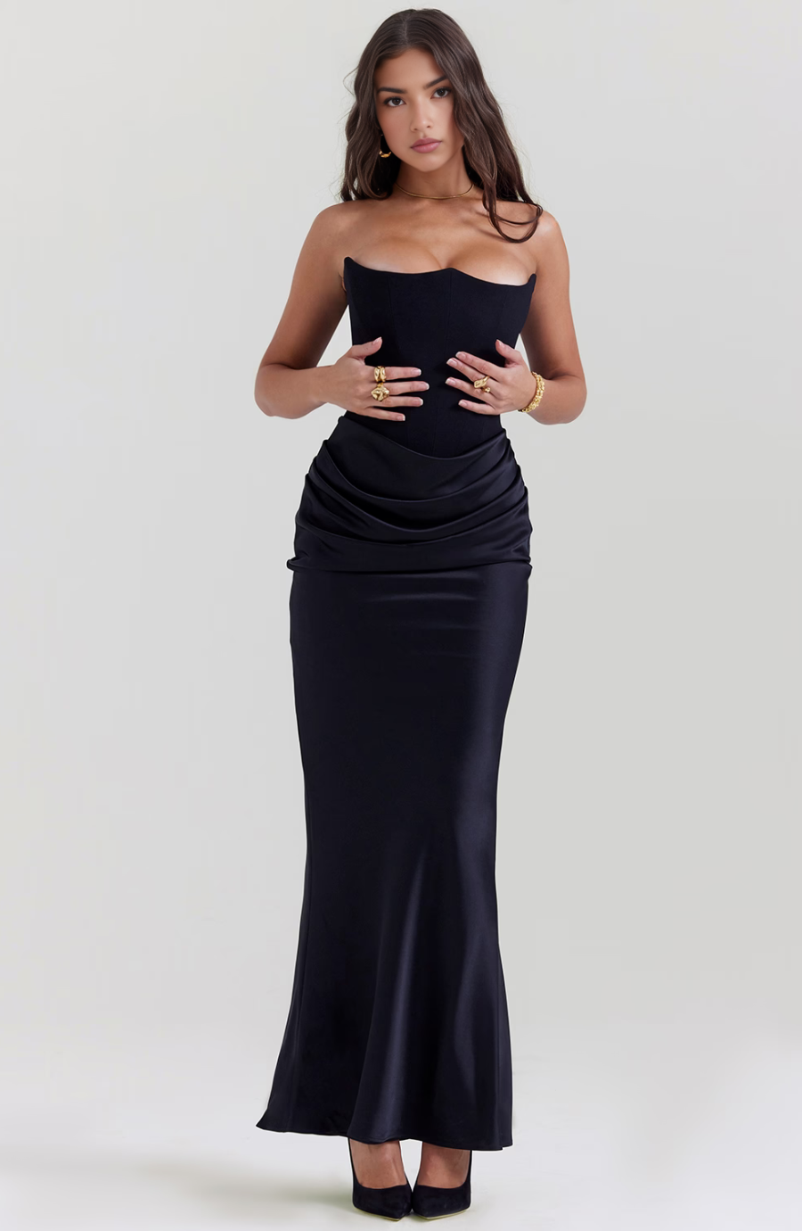 Aria | Strapless Maxi Dress for Wedding Guest