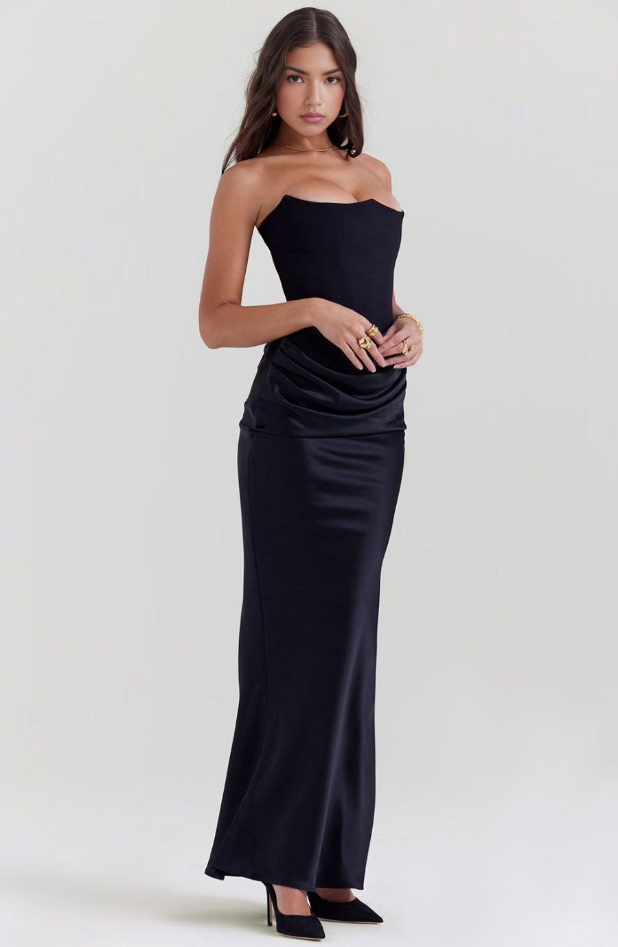 Aria | Strapless Maxi Dress for Wedding Guest