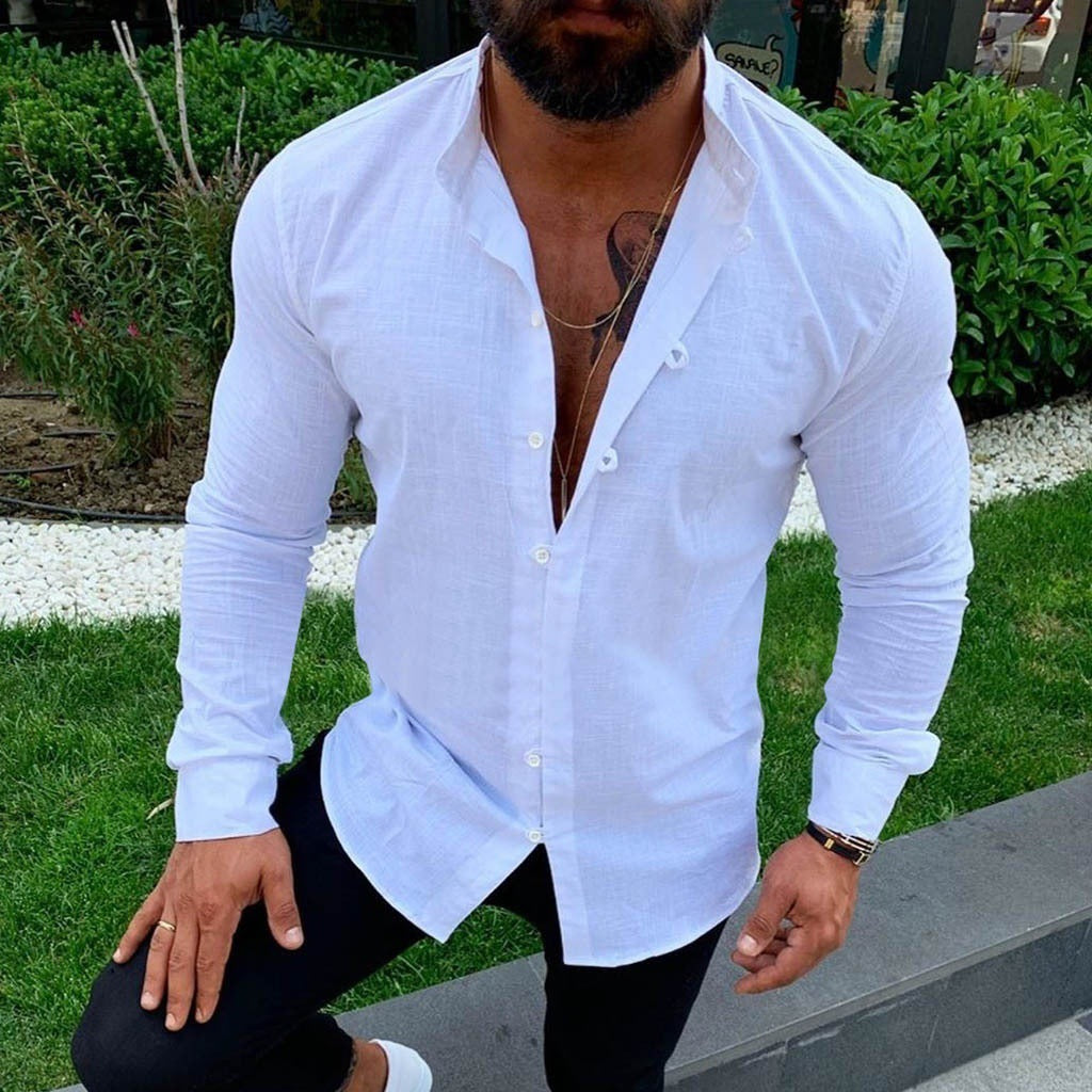 Angus | Men's Solid Linen Shirt