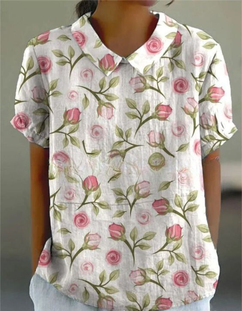 Poppy | Women's Vintage Floral Blouse for Casual Wear
