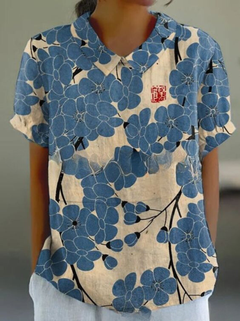Poppy | Women's Vintage Floral Blouse for Casual Wear
