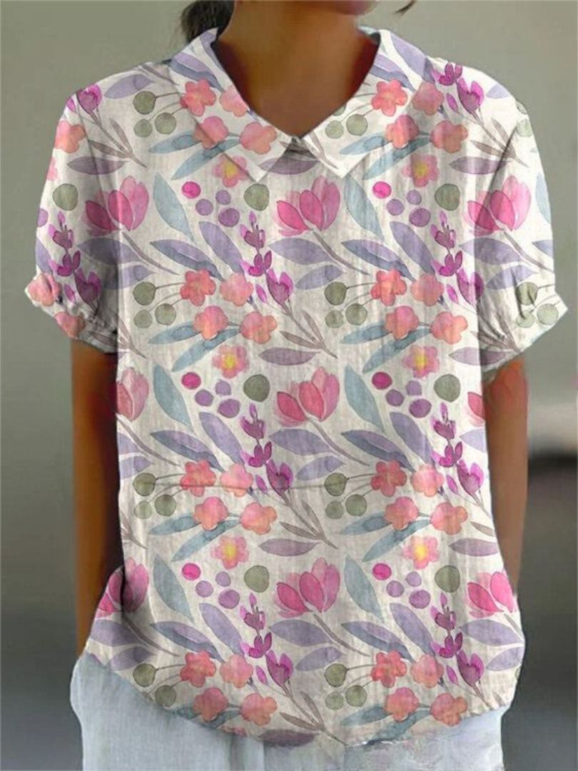 Poppy | Women's Vintage Floral Blouse for Casual Wear