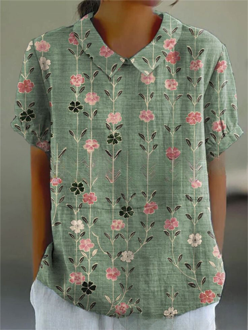 Poppy | Women's Vintage Floral Blouse for Casual Wear