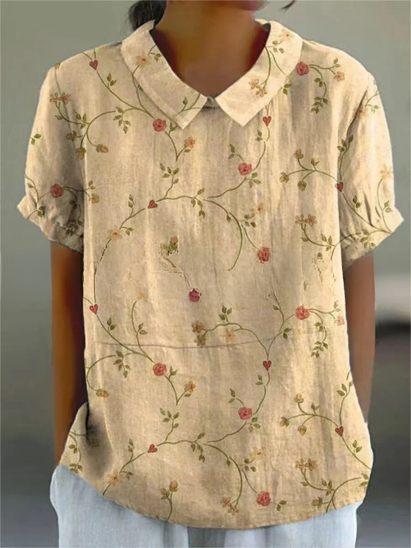Poppy | Women's Vintage Floral Blouse for Casual Wear