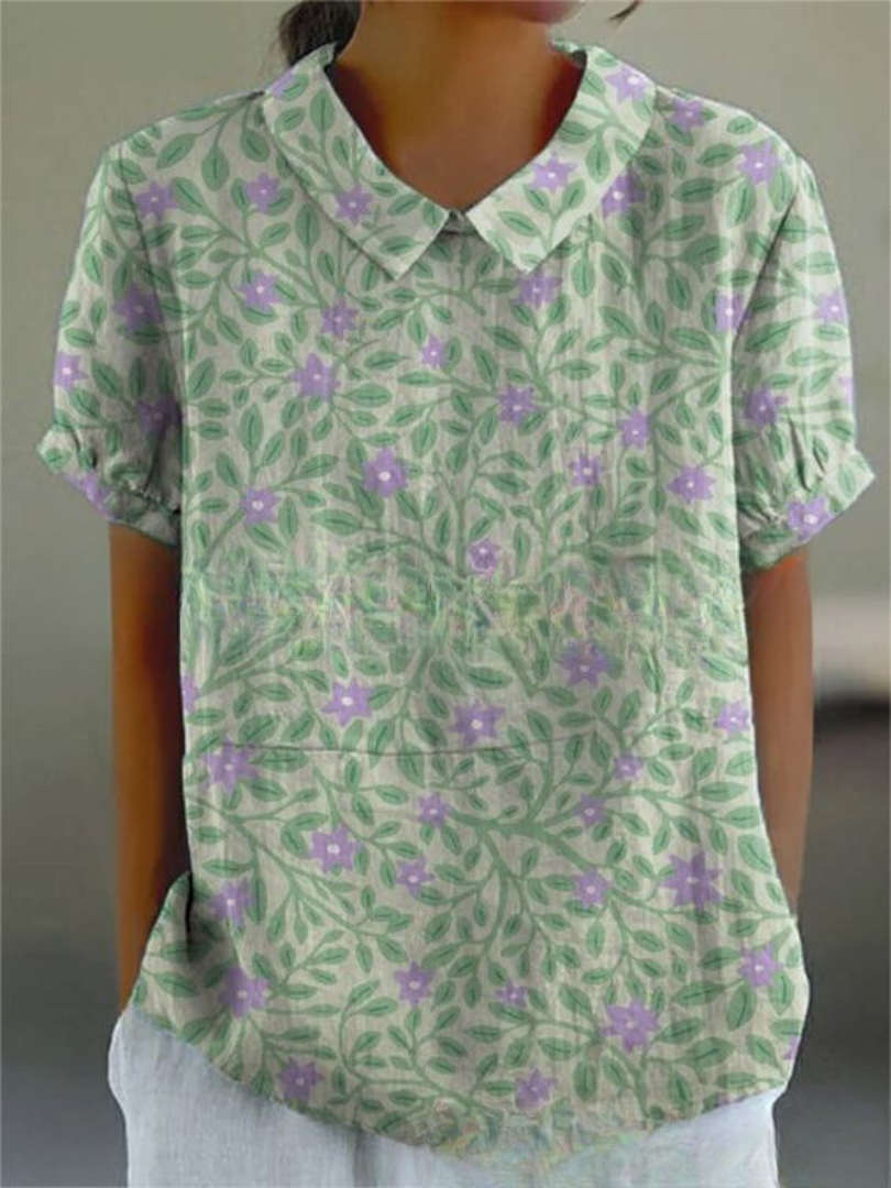 Poppy | Women's Vintage Floral Blouse for Casual Wear