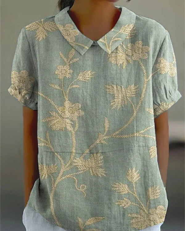 Poppy | Women's Vintage Floral Blouse for Casual Wear