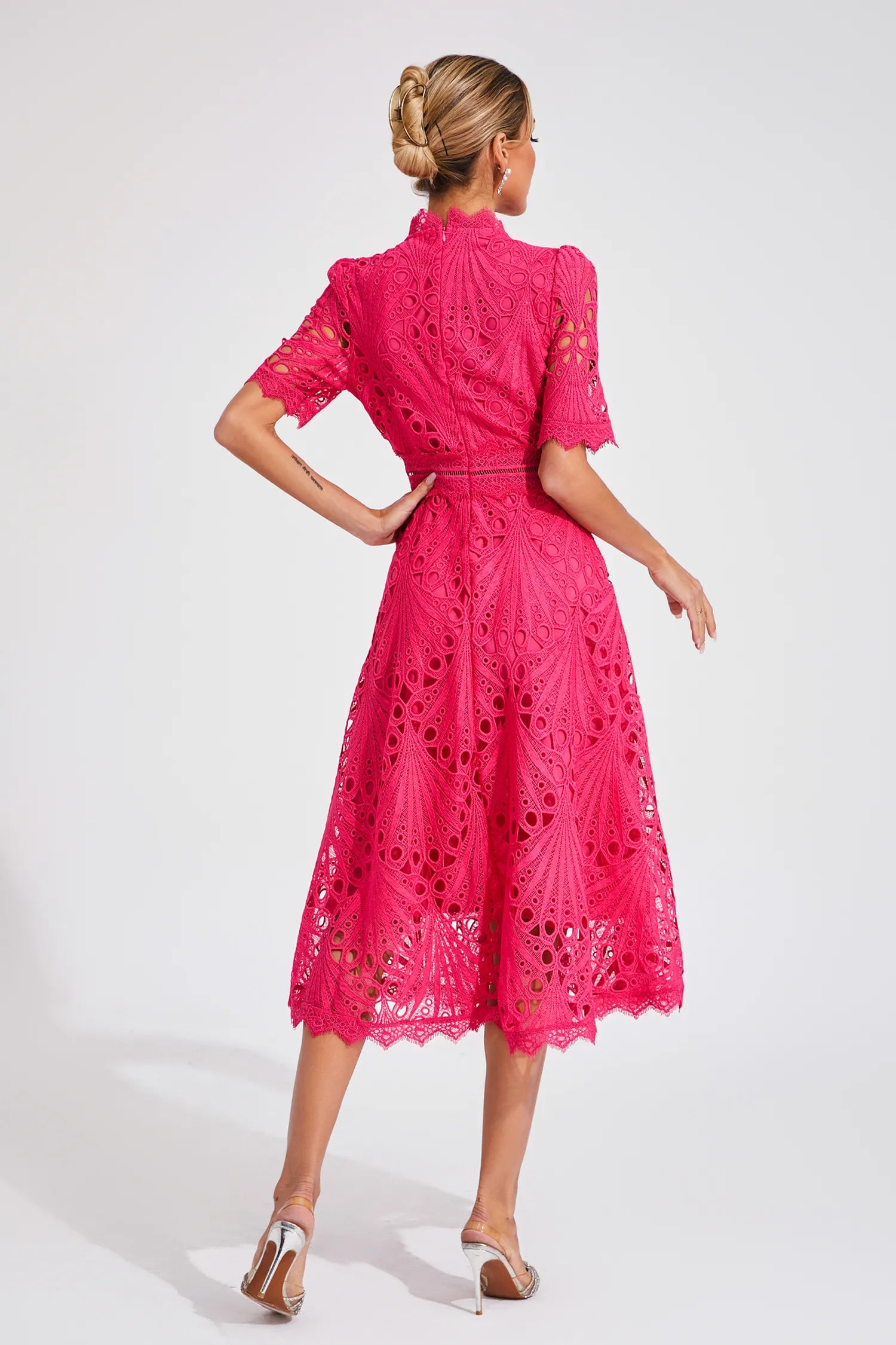 Amelia | Elegant Lace Midi Dress for Women