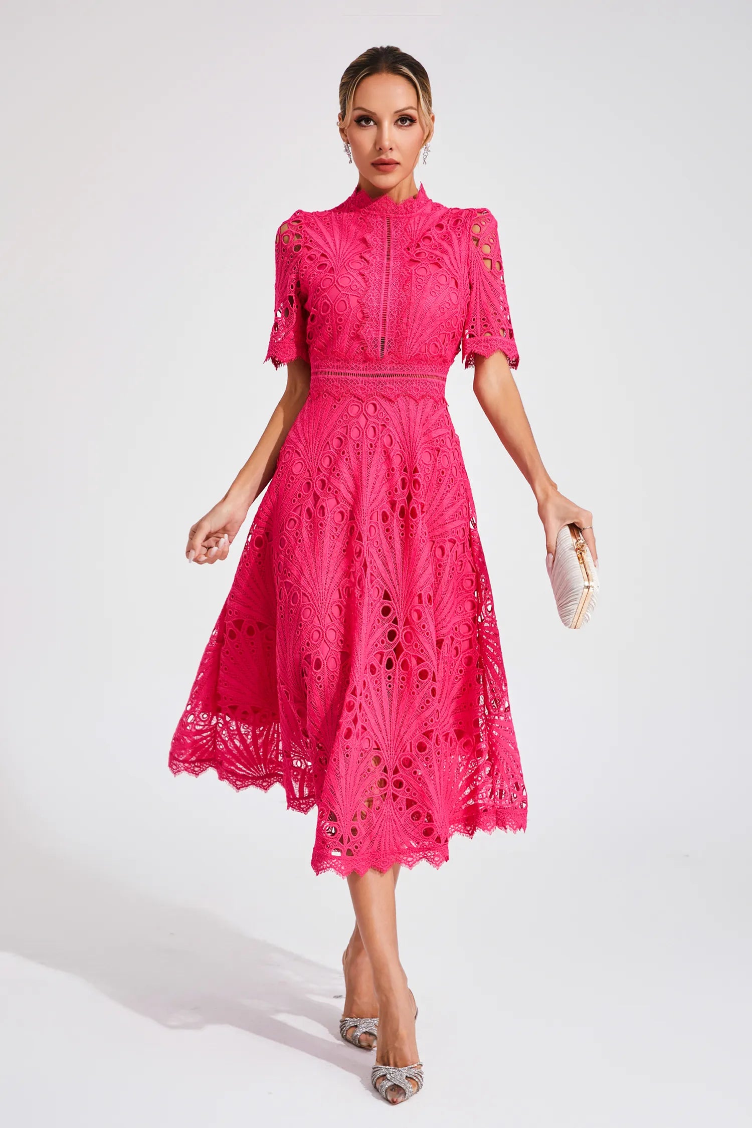 Amelia | Elegant Lace Midi Dress for Women