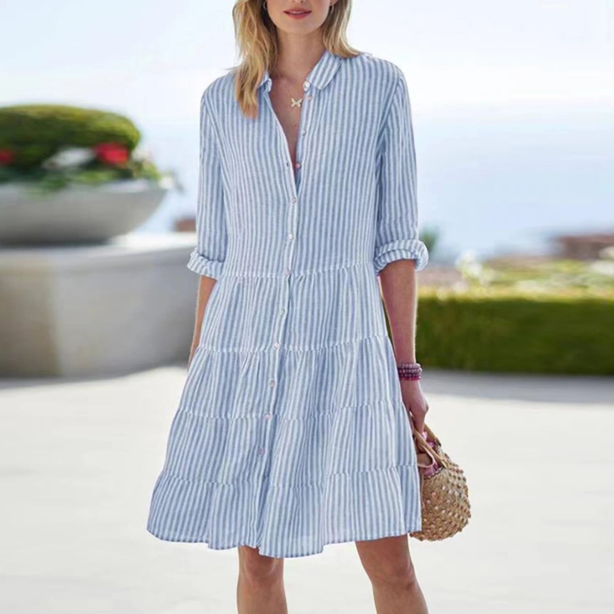 Clara | Striped Shirt Dress for Women