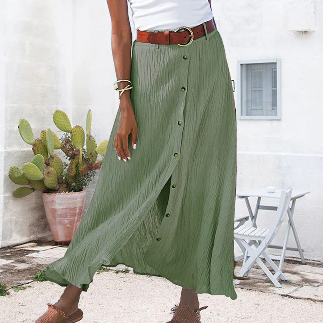 Button-Front Maxi Skirt for Effortless Style