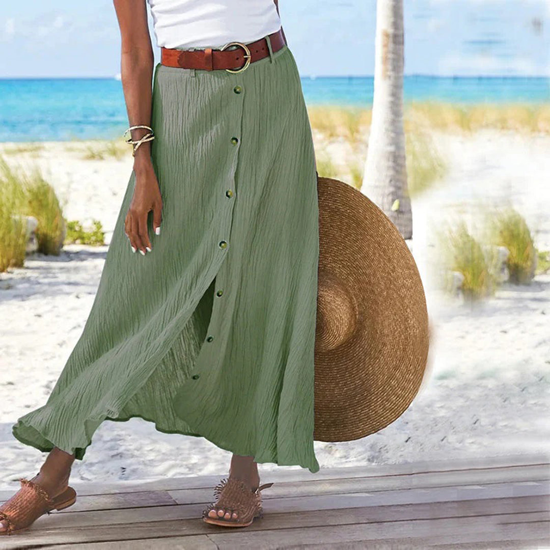 Button-Front Maxi Skirt for Effortless Style