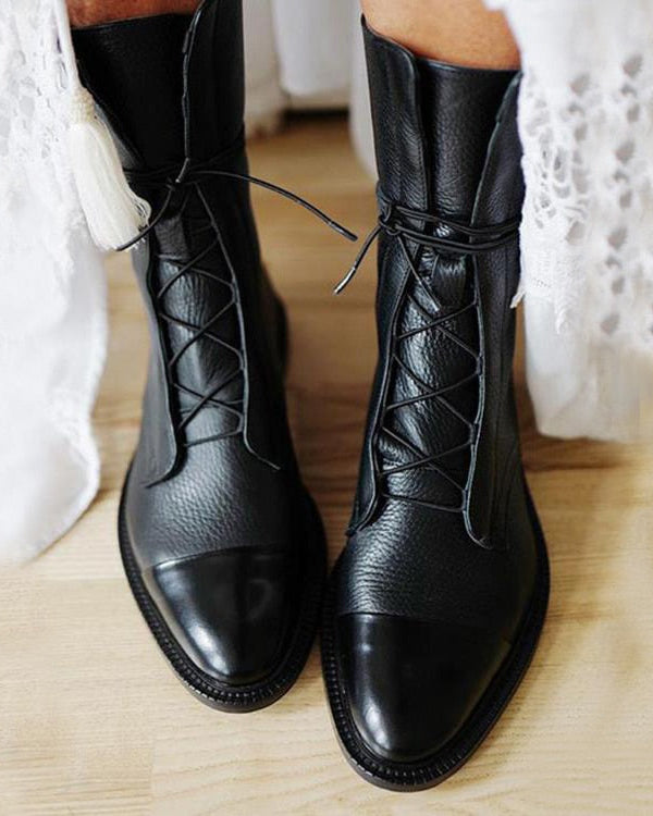 Elegant Leather Heel Boots
