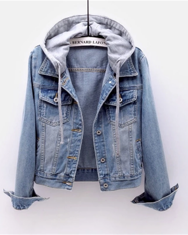 Mila | Detachable Hood Denim Jacket