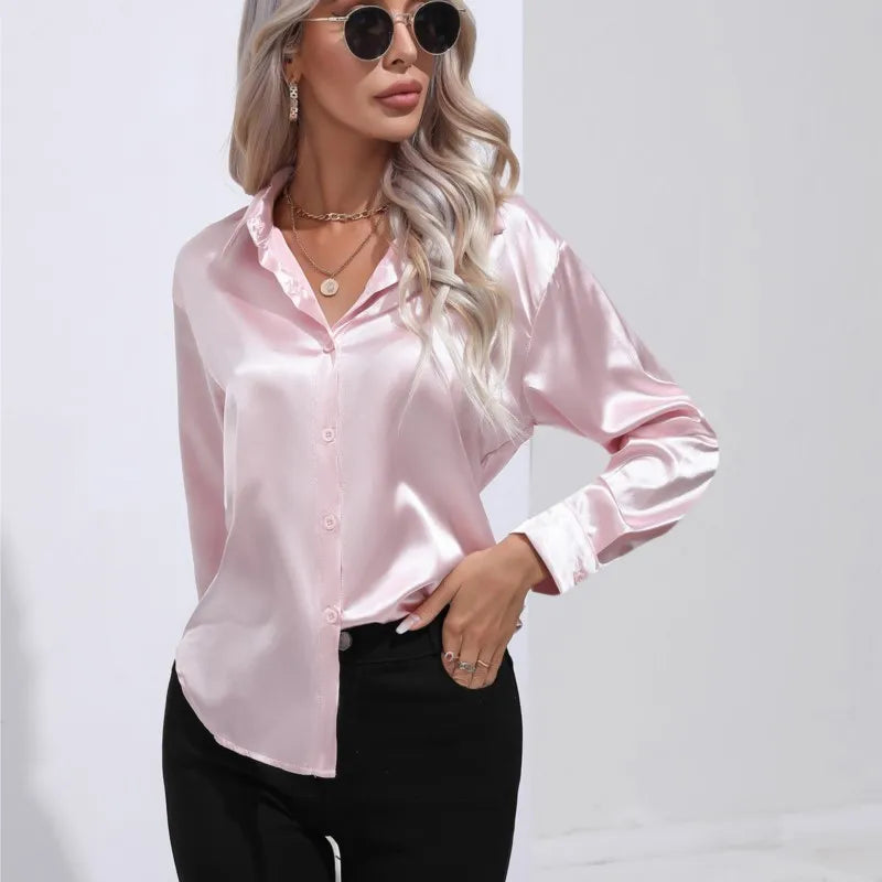 Luna | Loose Satin Sleeve Blouse