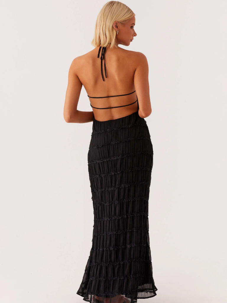Adeline | Long Halter Dress