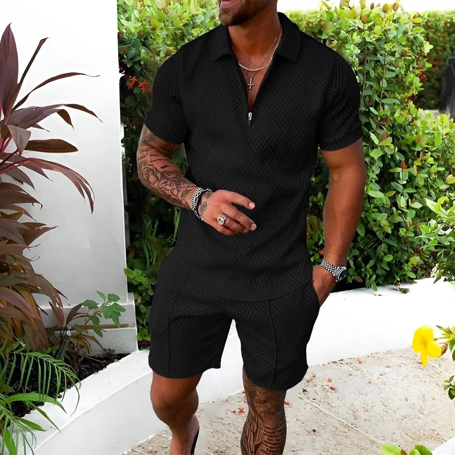 Lachlan | Men's Casual Polo Shirt and Shorts Set