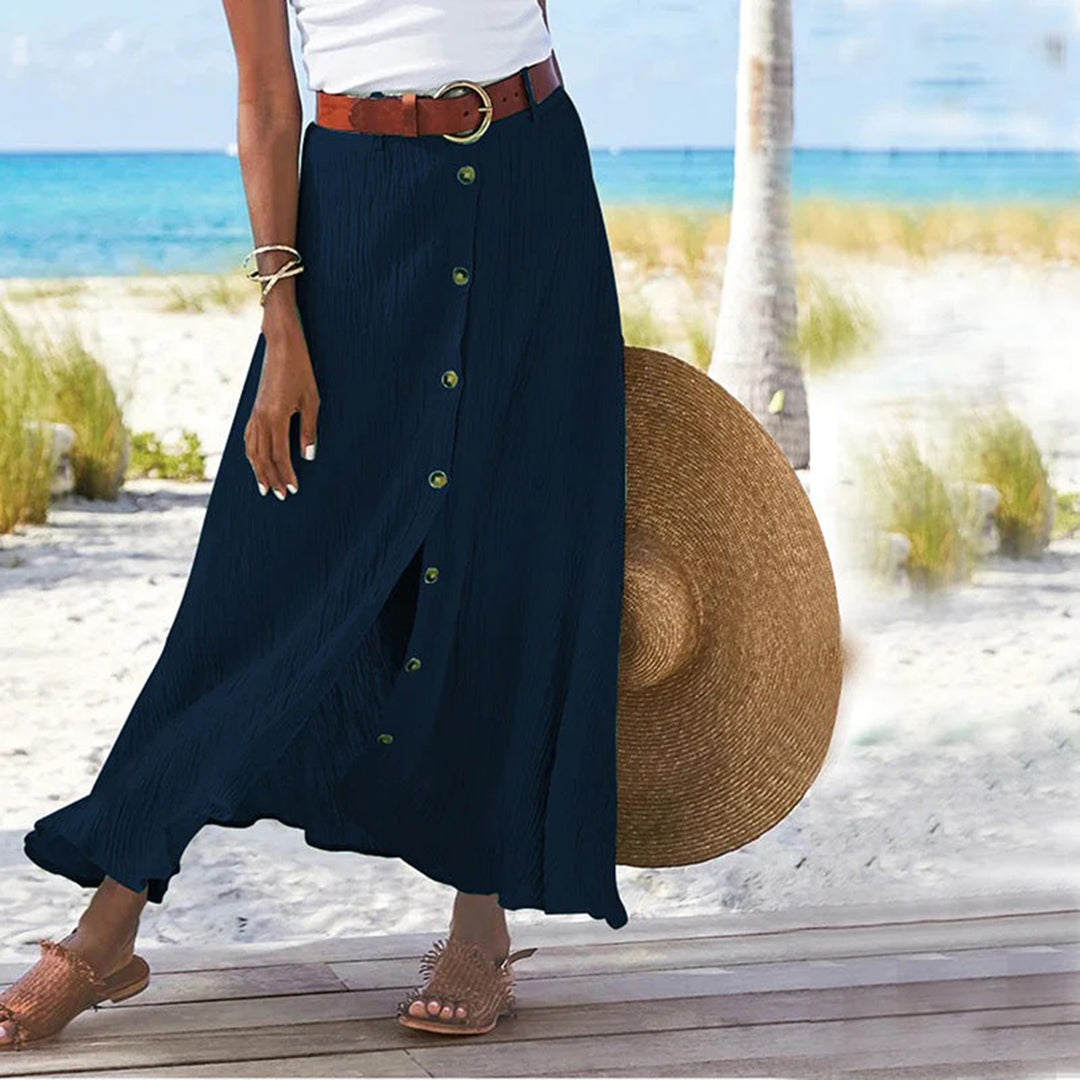Button-Front Maxi Skirt for Effortless Style
