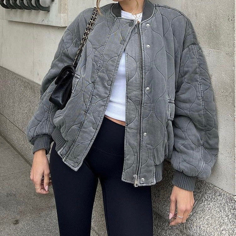 Bella | Quilted Cotton Bomber Jacket