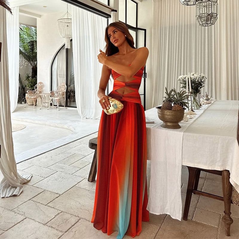 Ava | Elegant Strapless Maxi Dress - Wedding Guest