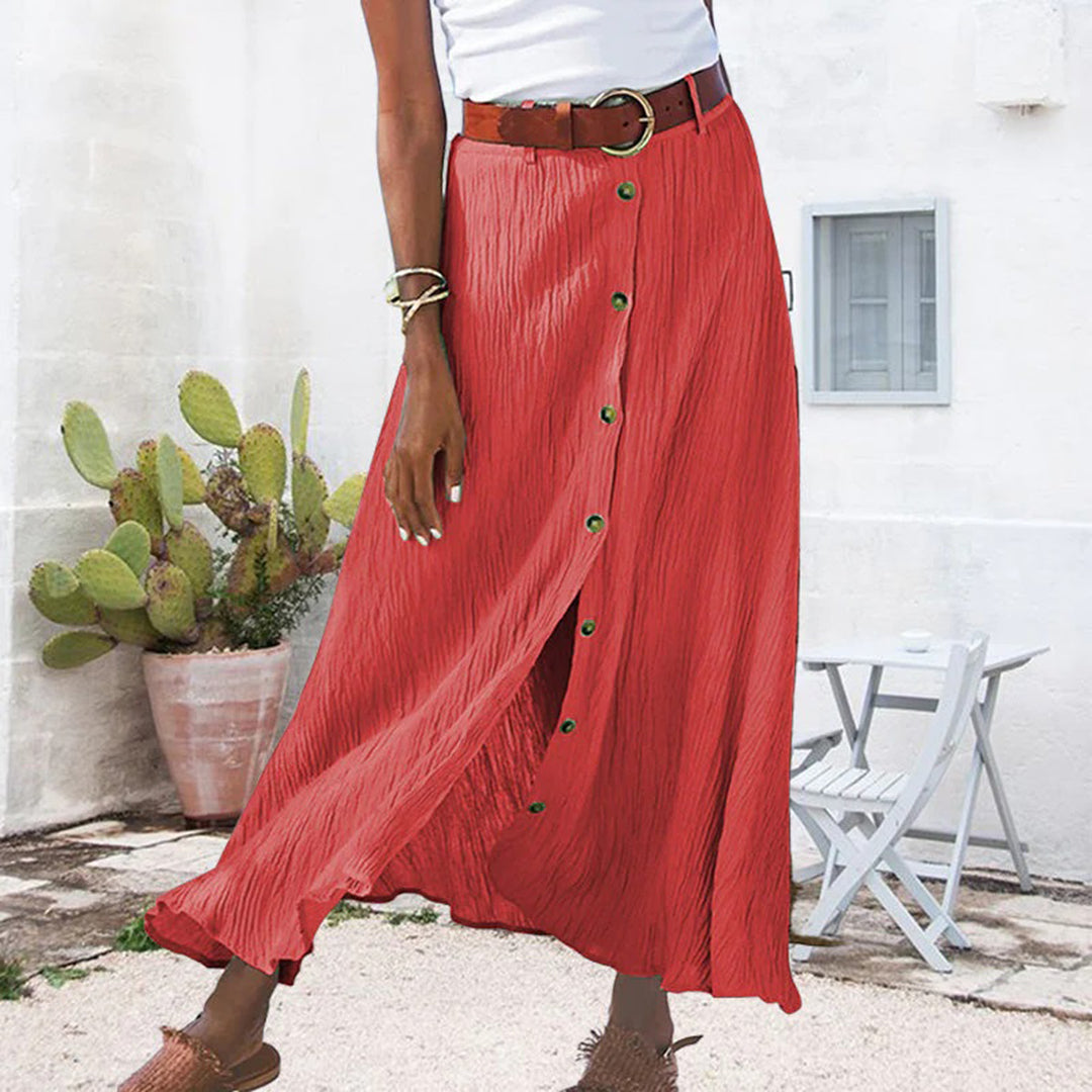 Button-Front Maxi Skirt for Effortless Style