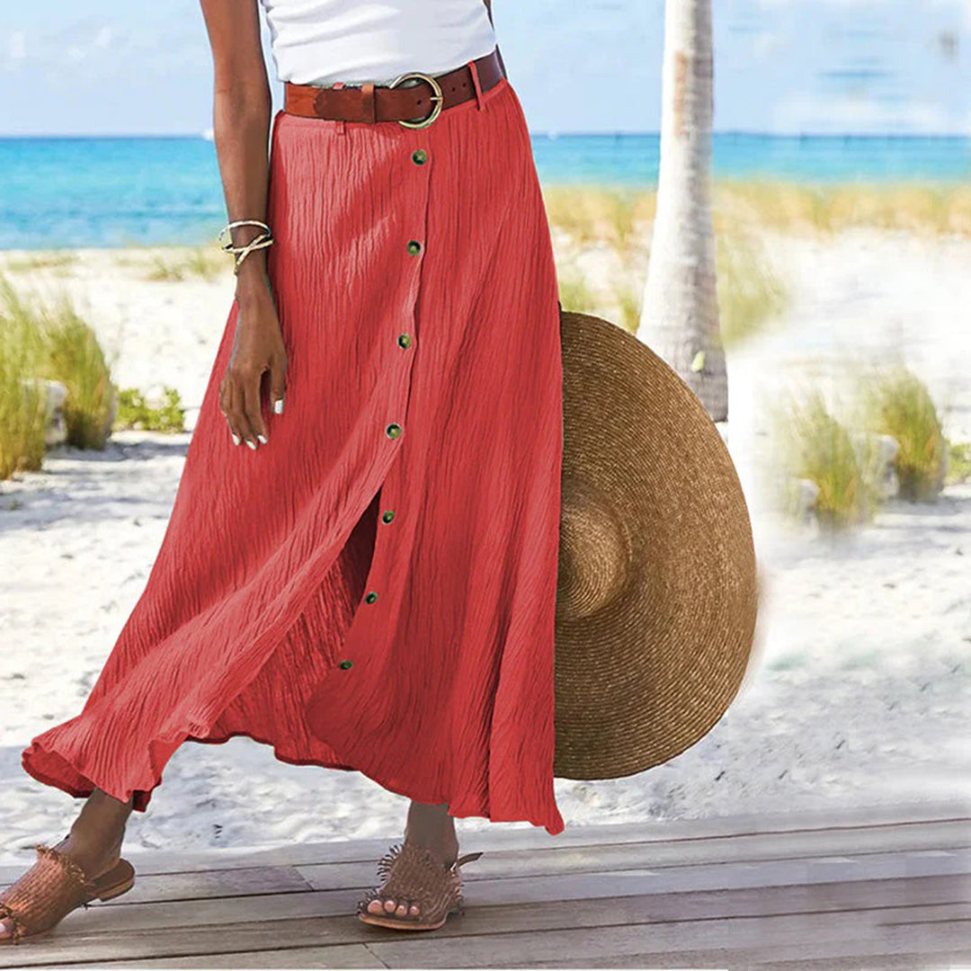 Button-Front Maxi Skirt for Effortless Style
