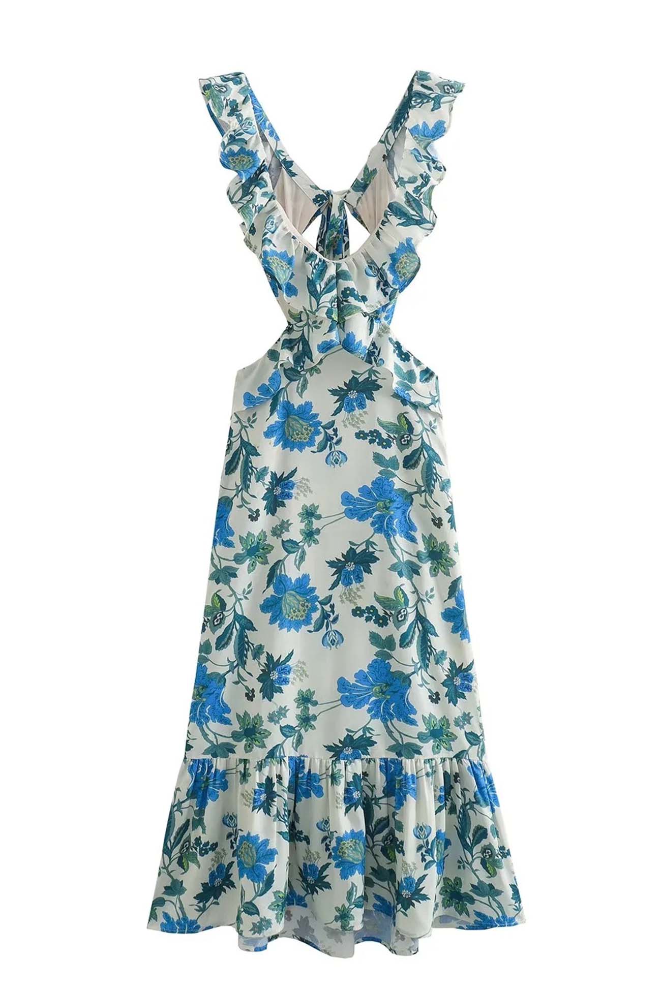Piper | Women's Floral Ruffle V-Neck Maxi Dress