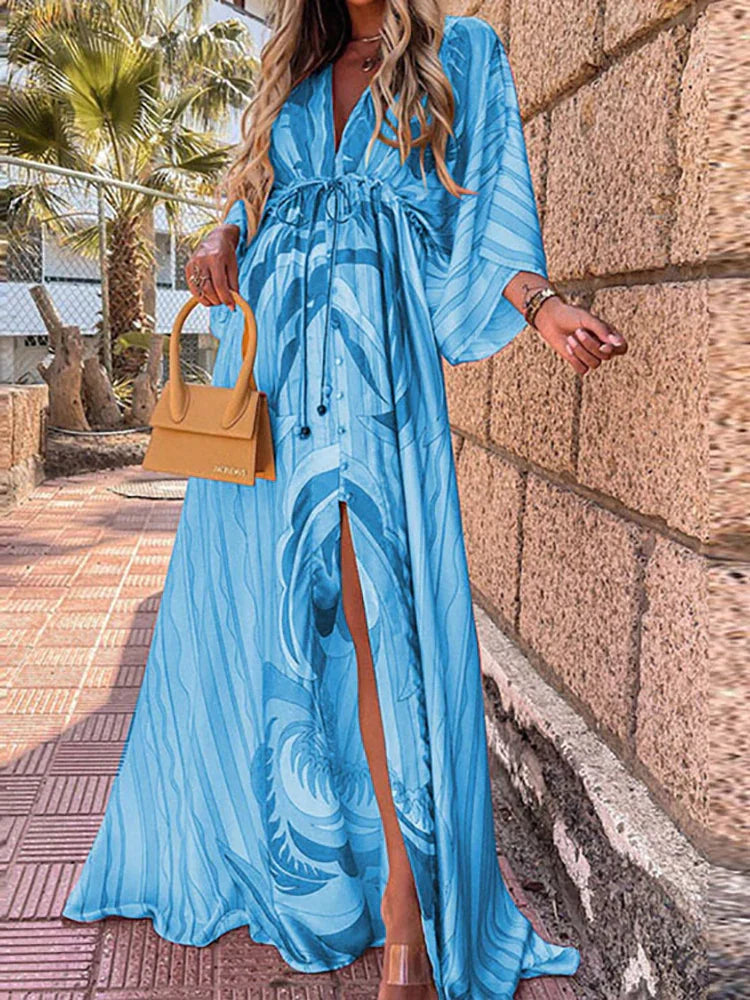Bella | Elegant Women's Maxi Dress with Belted Waist