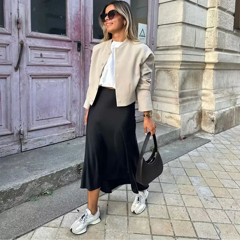 ADDISON | Stretchy High Waist Maxi Skirt
