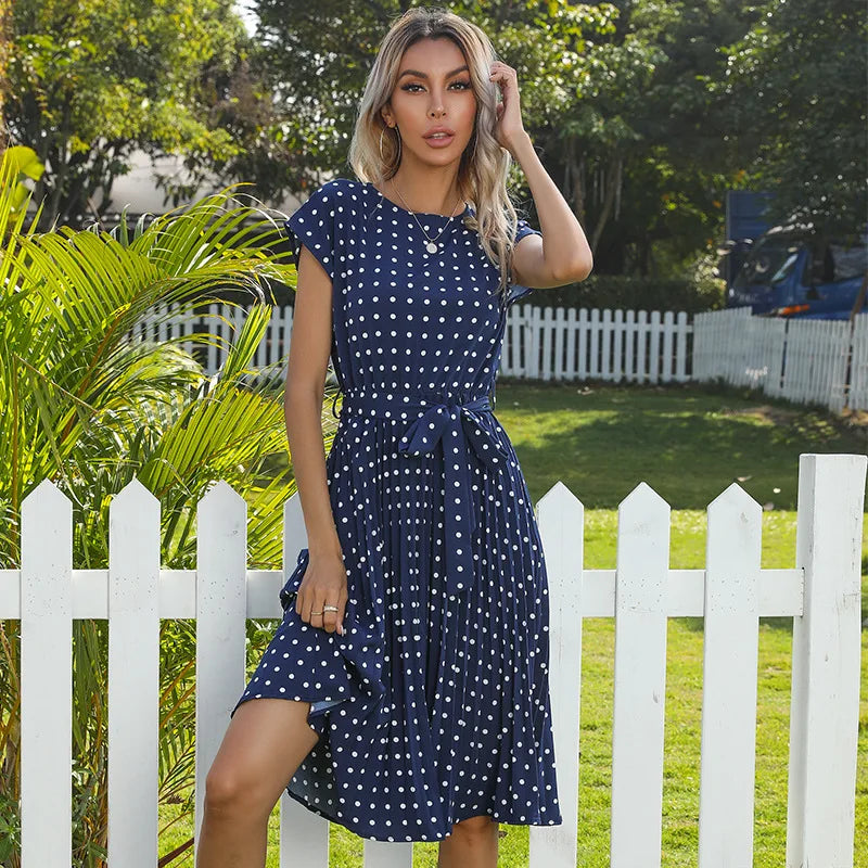 Ellie | Floral Patterned Dress with Polka Dots