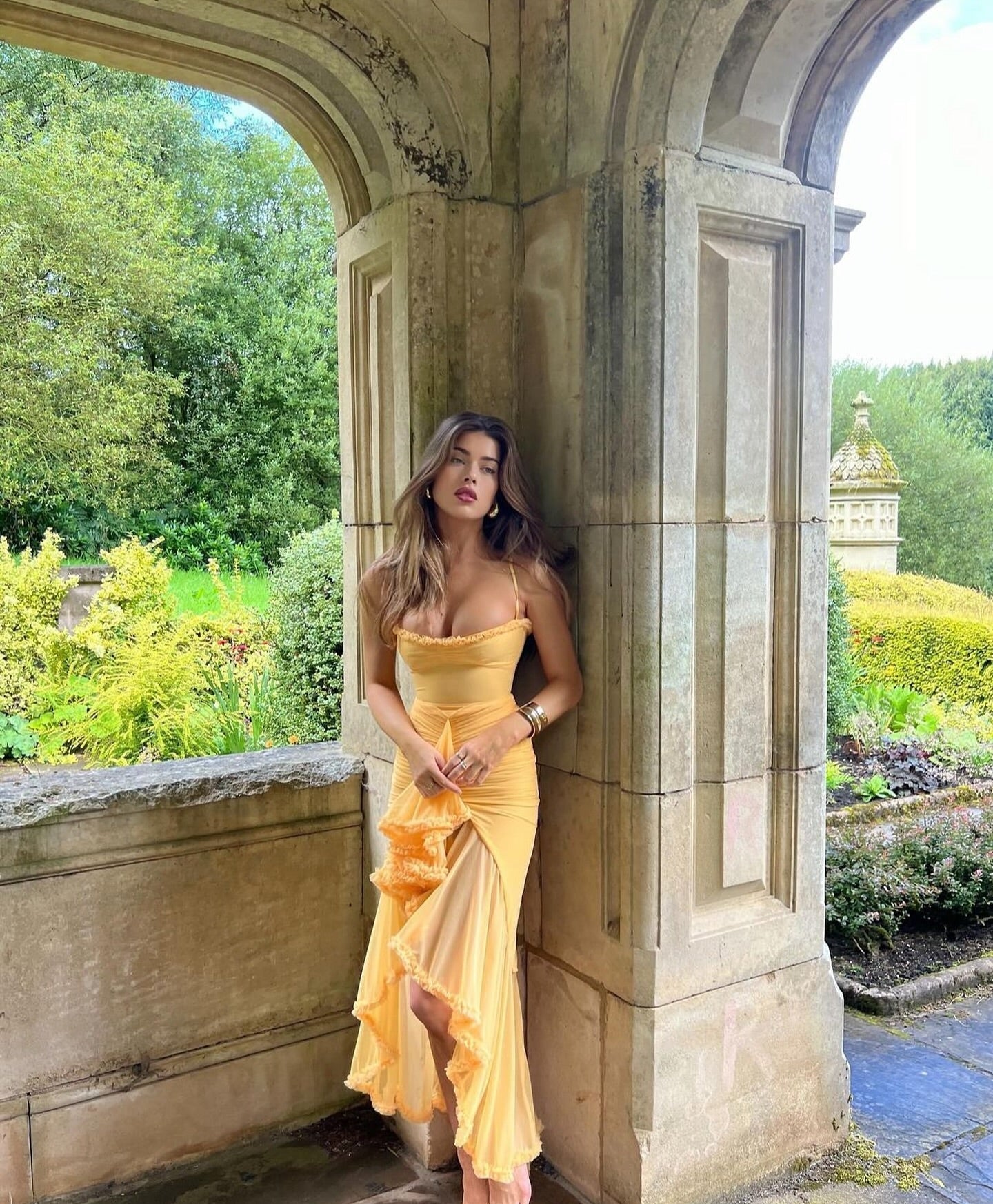 Luna | Elegant Ruffled Gown for Wedding Guest