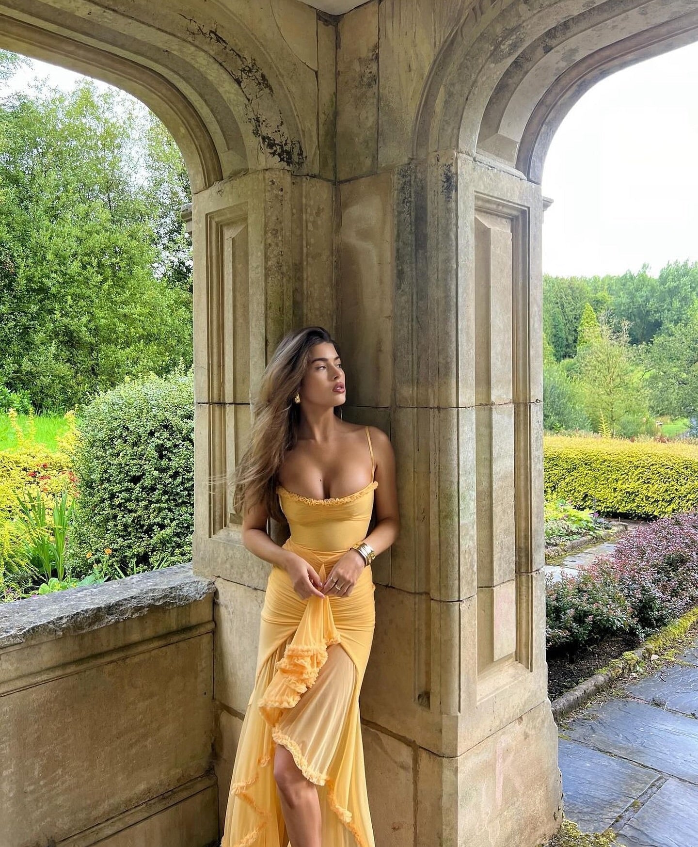 Luna | Elegant Ruffled Gown for Wedding Guest