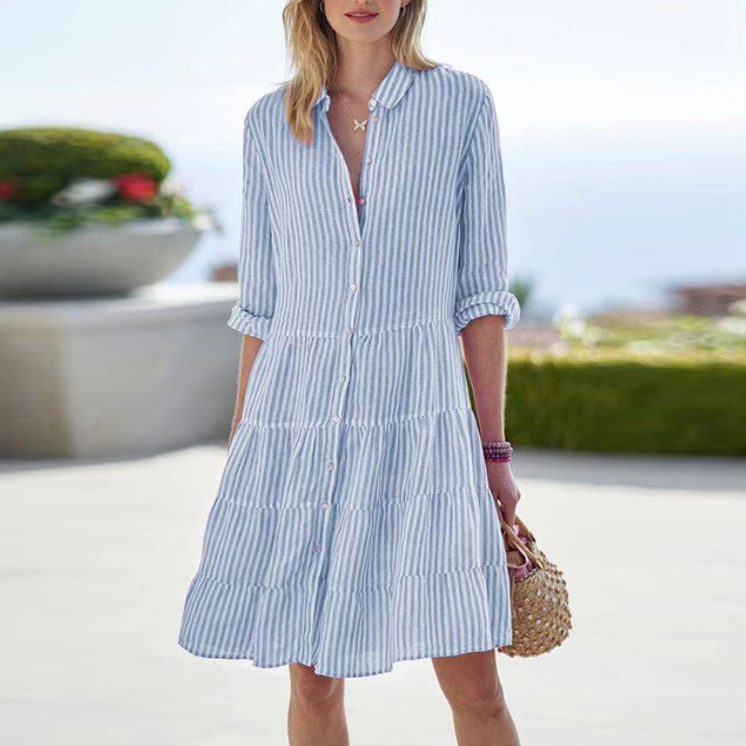 Charlotte | Women's Striped Long Sleeve Dress