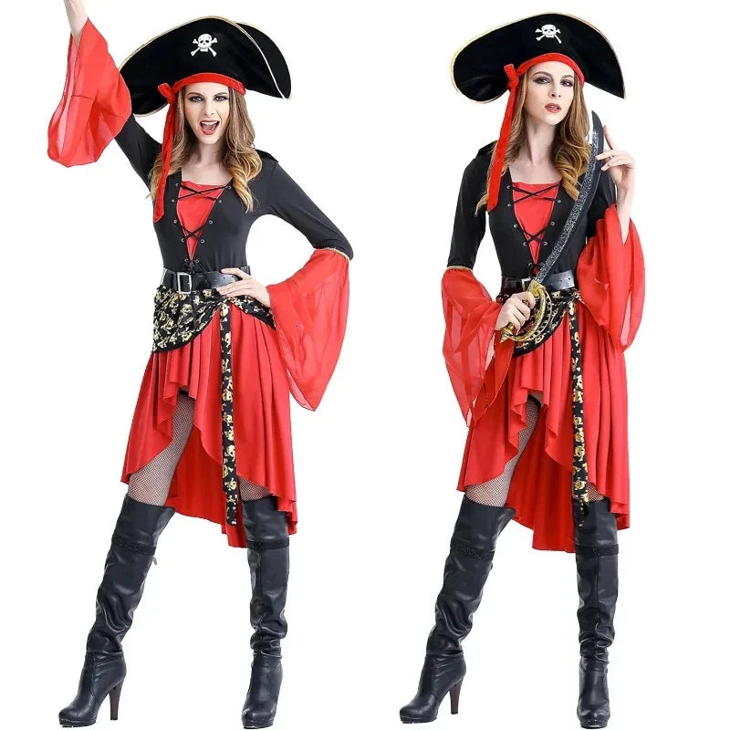 Pirate Captain with Hat and Sword Halloween Costume Dress | Midi