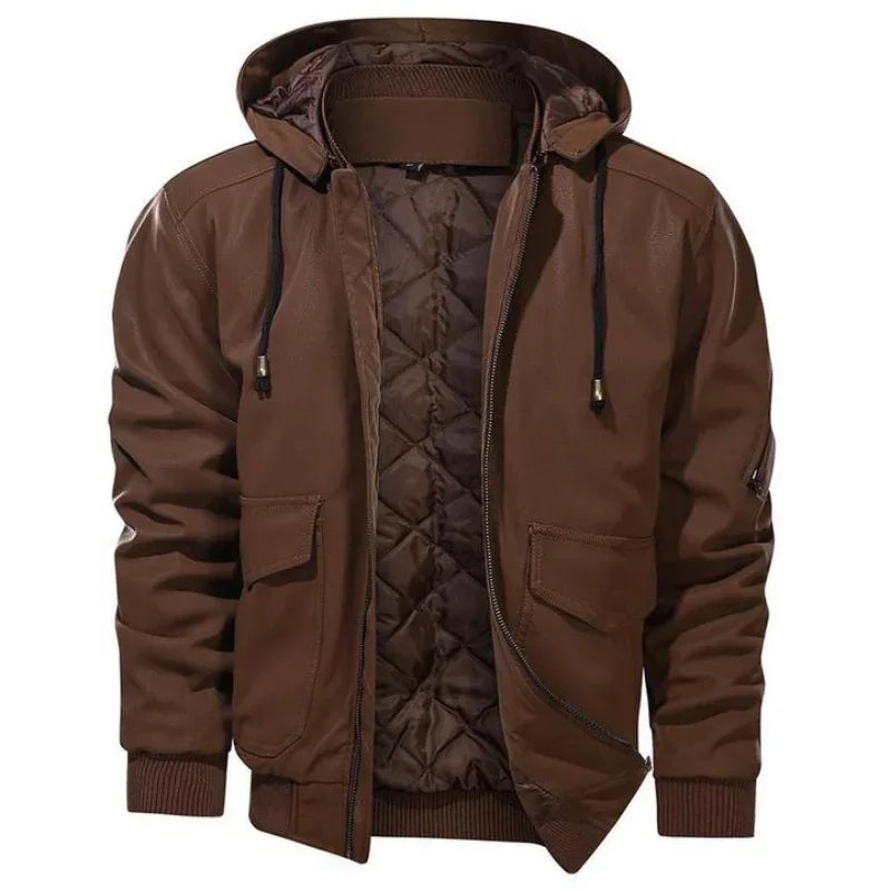 Synthetic Leather Motorcycle Jacket Winter Protection