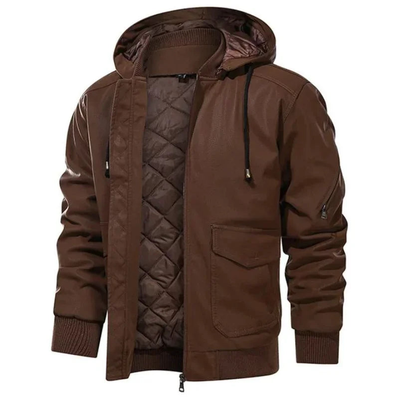 Synthetic Leather Motorcycle Jacket Winter Protection