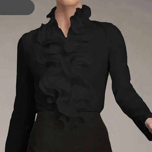 KELLY | Women's asymmetrical blouse with button closure