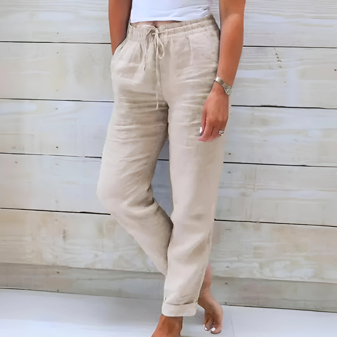 Chloe | Stretchy Linen Pants for Women