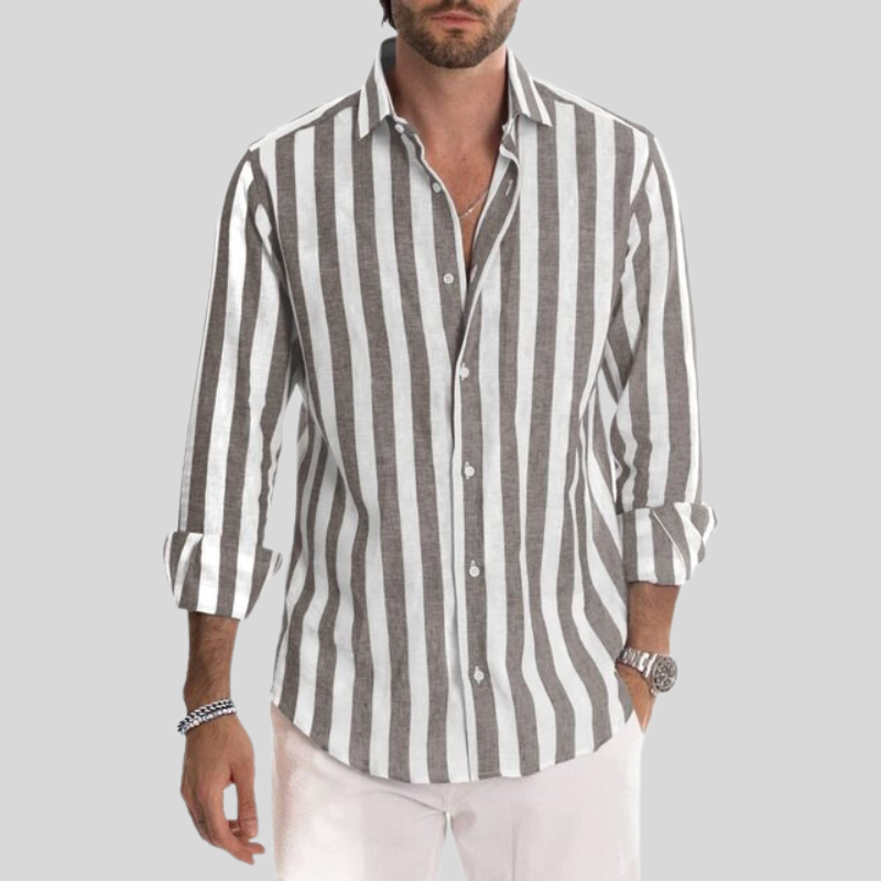 Noah | Men's Striped Long Sleeve Breathable Shirt