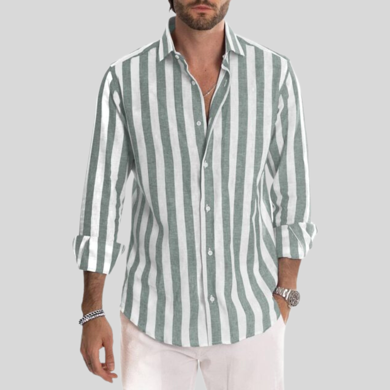 Noah | Men's Striped Long Sleeve Breathable Shirt