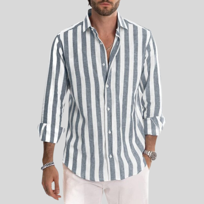 Noah | Men's Striped Long Sleeve Breathable Shirt